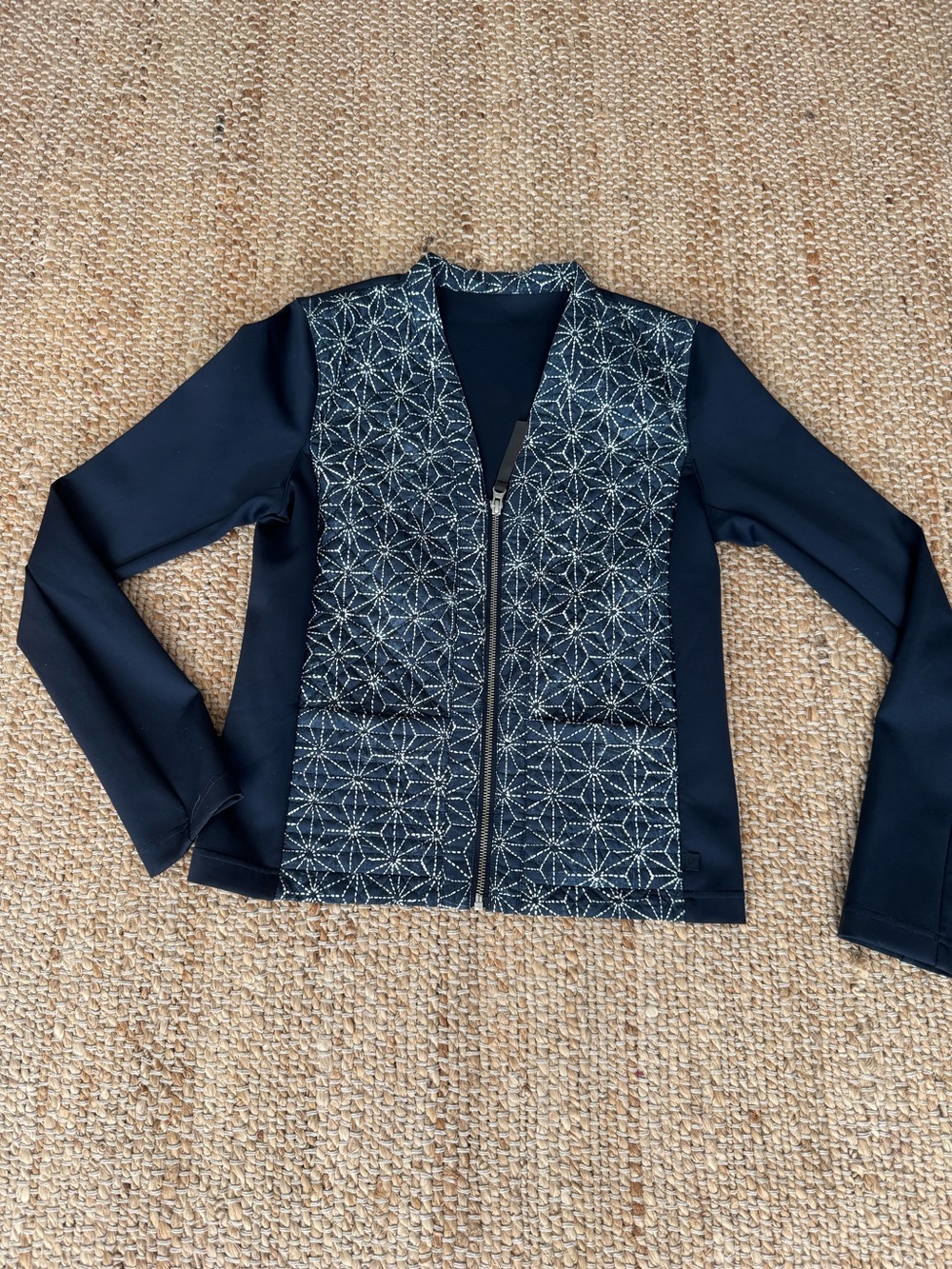 Lululemon cardigan & Again Sashiko star jacket 8